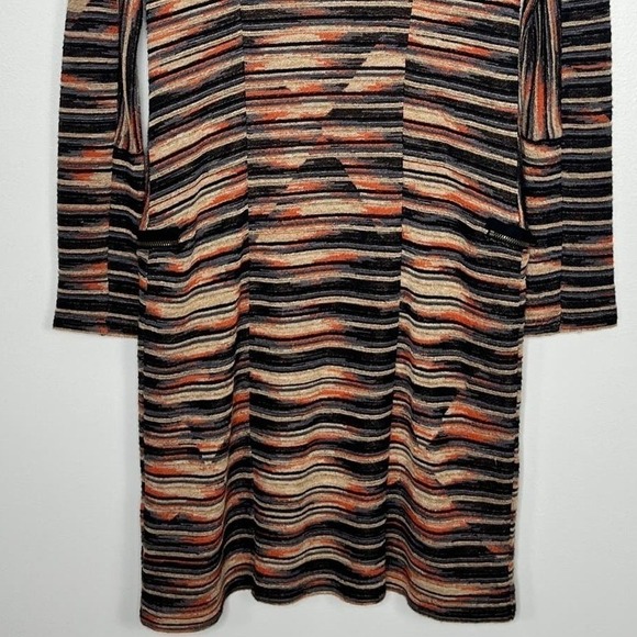 Aldomartins Long Sleeve Wool Blend Sweater Dress Women Size 8 Lightweight Stripe - Picture 6 of 11